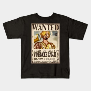 NEW BOUNTY WANTED VISMOKE SANJI Kids T-Shirt